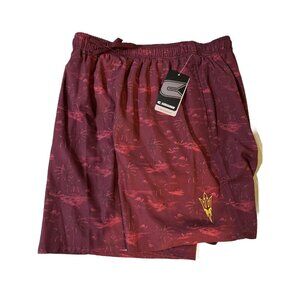 ASU Arizona State Sun Devils Swim Trunks Maroon Hawaiian Colosseum Mens New